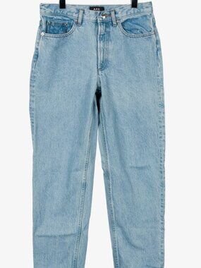Like New A.P.C. High Rise Light Wash Straight Leg Jeans 28